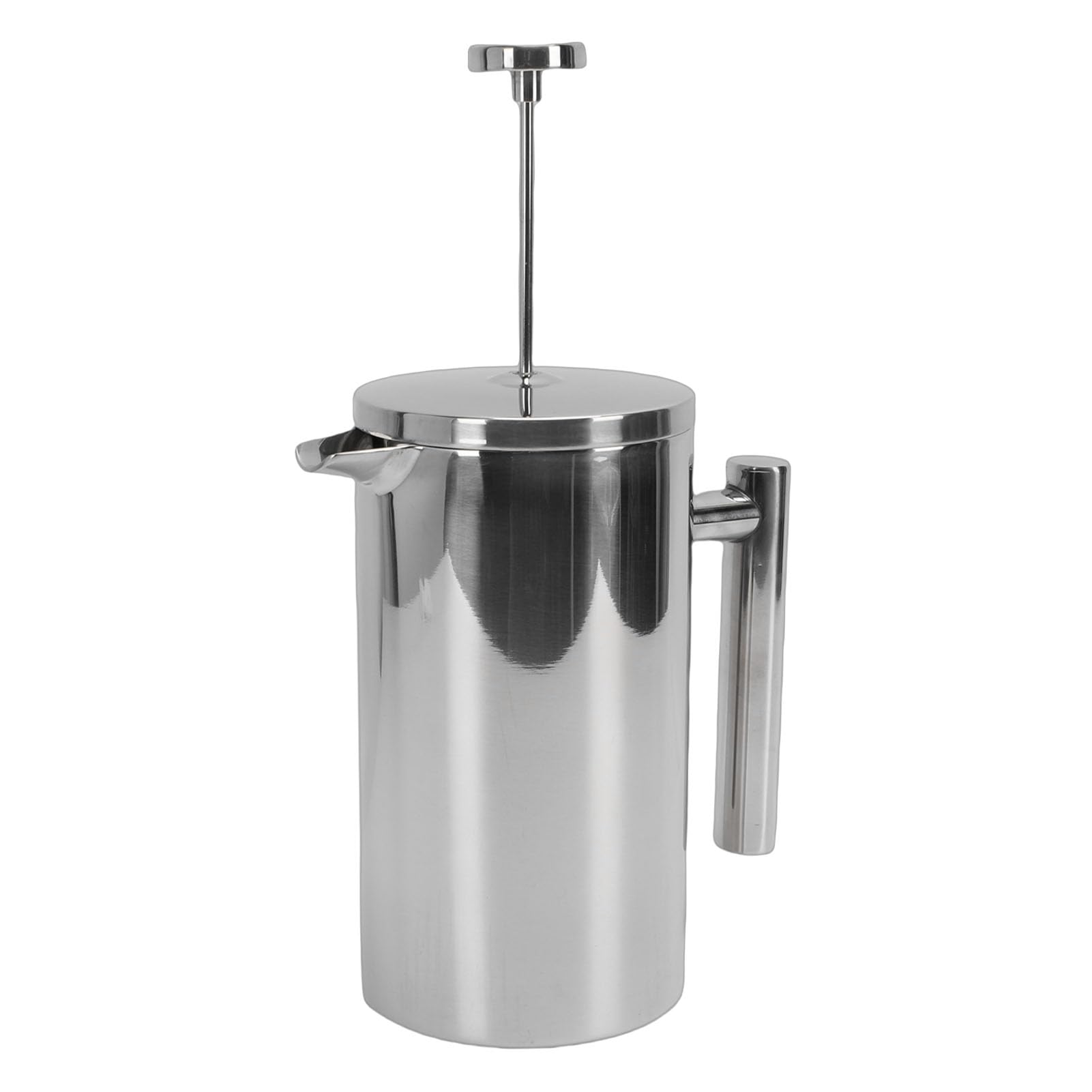 de Prensa Francesa de Acero Inoxidable, Aislamiento de Doble Pared a Prueba de Herrumbre para Acampar, Oficina, Hogar con Boquilla en Forma de U sin Goteo (600ml)