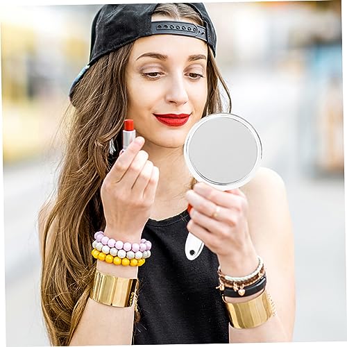 Espejo de maquillaje de mano doble cara 3 piezas miniatura 5