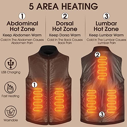 Unisex Electric Heated Vest Large Area Heat Generation Long Battery Life For Mother Father Seniors Gift #TOP4