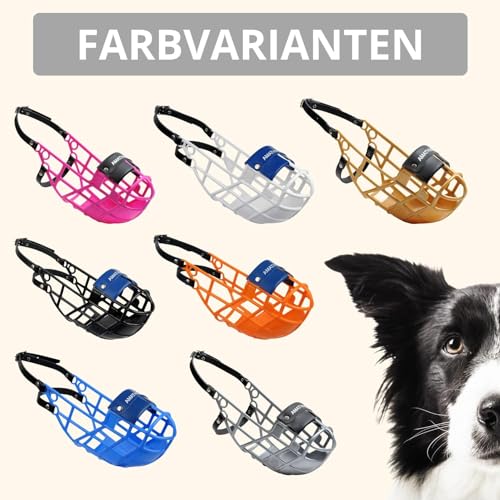AMATHINGS Maulkorb Model Super Kennel Soft mit wattiertem Nasenstück Trinken Immer Möglich Ideal Für Freilauf, Hundewiese, Kennel, Zwinger, Rennen (Pink)