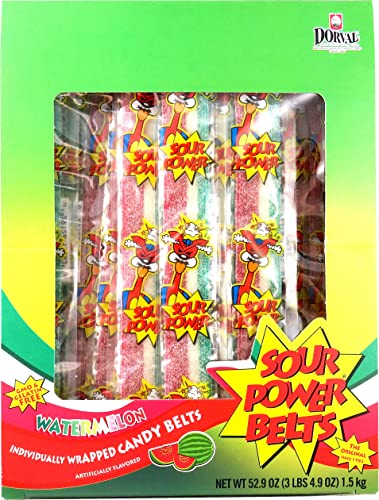 Sour Power Wrapped Belts, Watermelon, Individually Wrapped Belts, 52.9 Ounce (Pack Of 150) #TOP5