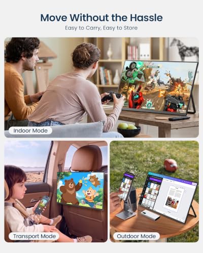 EVICIV Portable Monitor 21,5 Zoll 100Hz GroBer QLED 145% sRGB 3000:1 – Ansicht 5