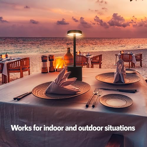10 Pack - Black Rechargeable Cordless Table Lamps, Portable LED Desk Lamps, Dimming 5000mAh Rechargeable Battery Powered LED Lighting for Restaurant,Bar, Bedroom, Outdoor, Party by Upper Midland Products - Image 5