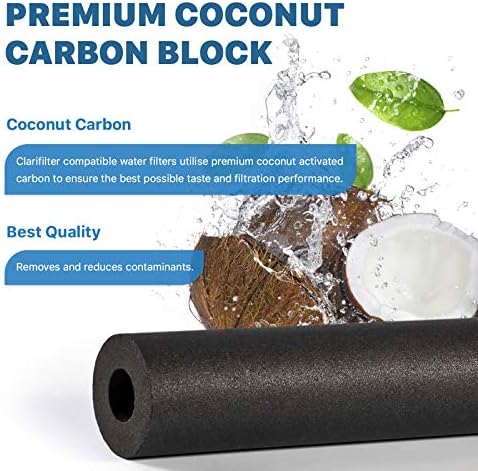 Clarifilter 4396508 Fridge Freezer Water Filter Cartridge compatible with Whirlpool 4396508 4396510; EDR5RXD1; Hotpoint KitchenAid Admiral SBS002, SBS003, S20BRS, SBS200; Smeg SRA20X; Wpro USC009 (1)