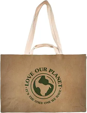 Reusable Grocery Bag – Large Washable Paper Tote with Reinforced Seams