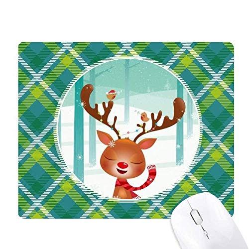 Tapis de souris pixel grille verte mignon renne, l'idée cadeau de Noël idéale pour collègue