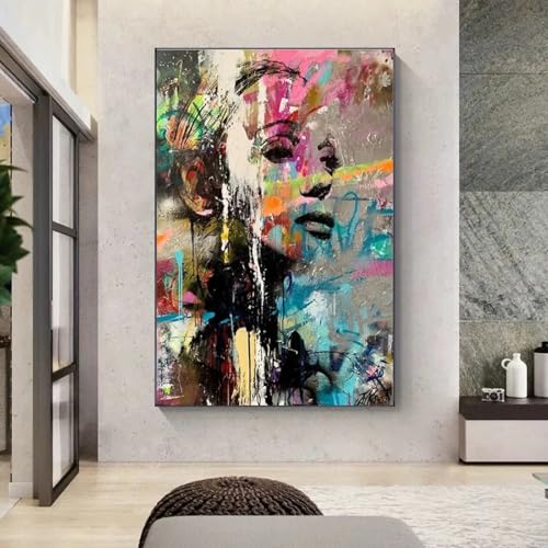 Peinture murale de femmes célèbres pour habiller un mur vide avec une toile abstraite chic