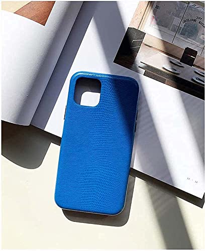 Coque iPhone 12 Pro Max cuir véritable bleu pour éviter rayures et chocs