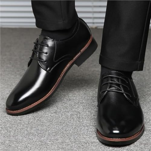 Men's Formal Business Dress Shoes Leather Lace Up Classic Office Wear Comfortable Wedding Non Slip Genuine Leather3