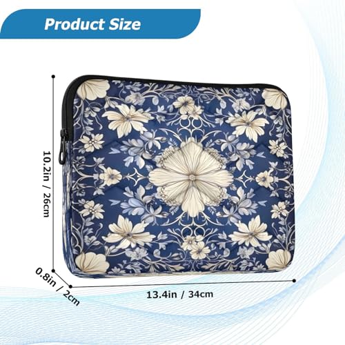Funda para portátil azul damasco barroco 13-14 pulgadas miniatura 3