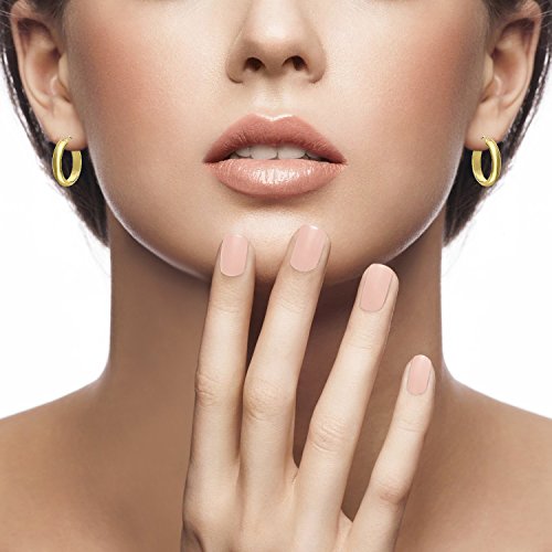 Mcs Jewelry 14 Karat Yellow Gold Classic Half Round Hoop Earrings (Diameter: 1") #TOP3