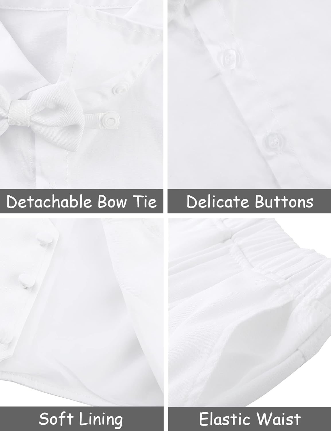A&J DESIGN Baby Toddler Boys Gentleman Suit Set, 3pcs Outfits Shirts & Vest & Pants