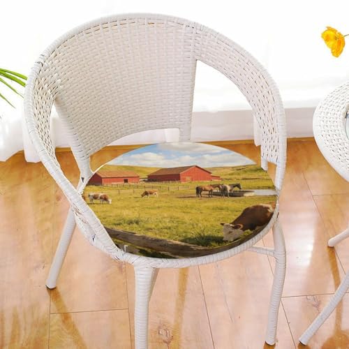 Cojín redondo de 15.3 pulgadas para silla con funda extraíble lavable 7