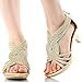 Olivia K Women's Open Toe Strappy Rhinestone Dress Sandal Low Heel Wedding Shoes
