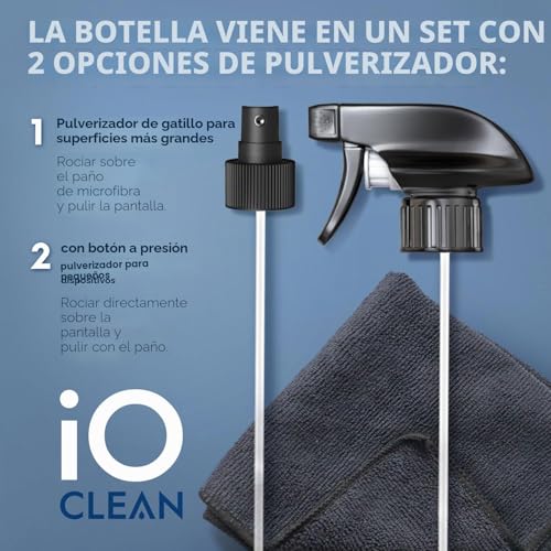 Miniatura 3 de Io Clean Spray Limpiador De Pantalla 16 Oz - 473 Ml El Mejor Kit De Limpieza Grande Para Tv Lcd Led Oled, Teléfono Inteligente, Ipad, Computadora Portátil, Pantalla Táctil, Monitor De Computadora