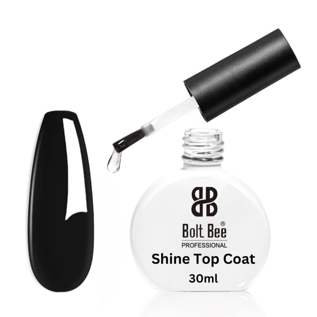 bolt bee Gel Polish Shine Top Coat Clear Glossy No Wipe Top Coat Gel Nail Polish High Shine Long Lasting Gel Nail Polish Nail Manicure Soak Off Nail Uv Lamp - 30ml-picture-19