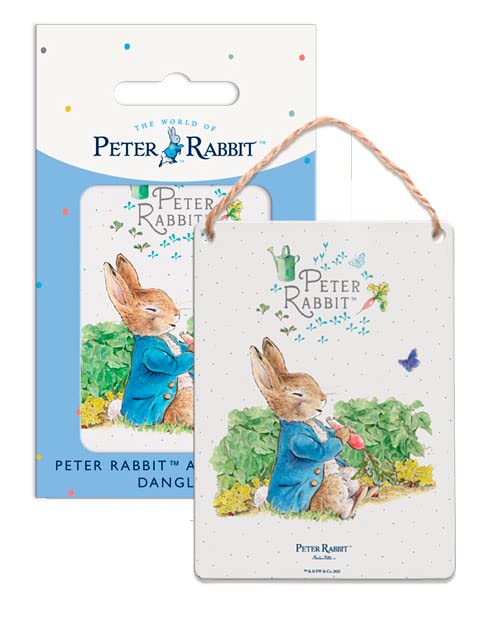 Metal Dangler Sign (65 x 90 mm) - Beatrix Potter - Peter Rabbit and Radish - Image 2