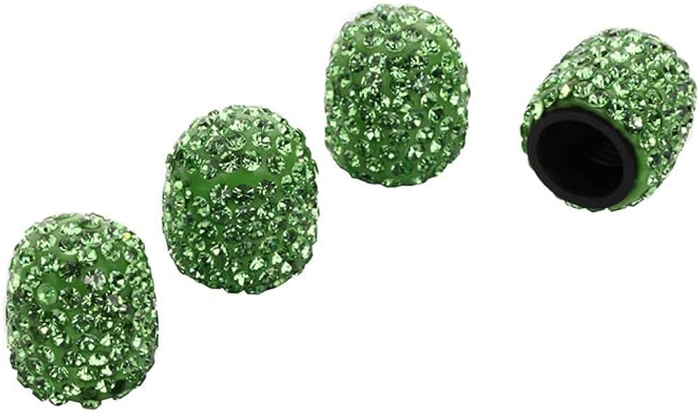 4pcs Couvre-Valve Diamant Pour Voitures, Cristal Casquette De Valve En
