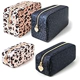 LS-LebenStil Kosmetiktasche Leo Anthrazit 21x7cm Mäppchen Kulturtasche Schminktasche universeller Organizer für Kosmetik Make Up Handtaschenartikel Waschtasche Kulturbeutel Federmäppchen