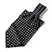 SetSense Men's Polka Dot Jacquard Woven Self Cravat Tie Ascot One Size Black / Silver