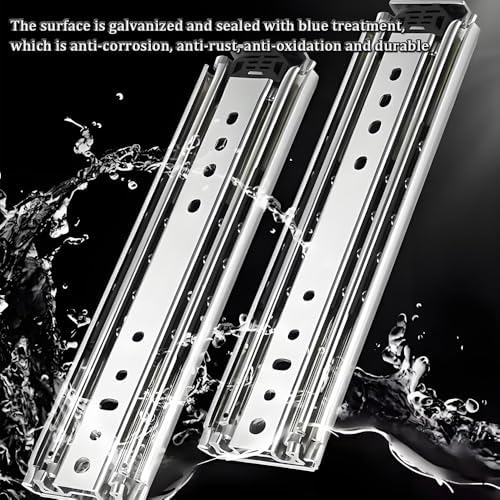 Heavy Duty Drawer Slides 60 62 64 68 72 76 80 Inch Full Extension Side Mount Ball Bearing Locking Rails Track Glides Runners Load 500 Lbs 1 Pair(80 inch)
