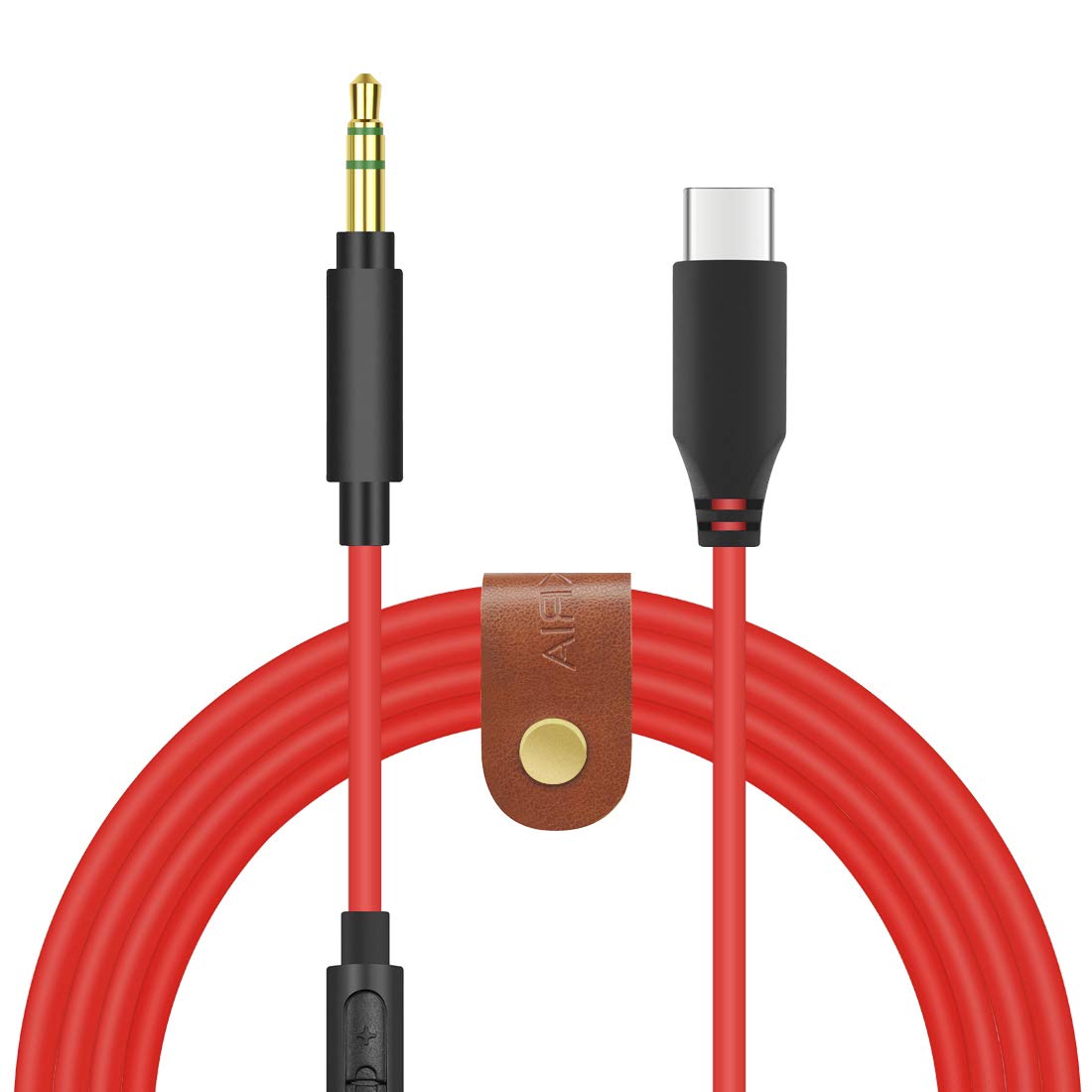 Geekria QuickFit USB-C Digital Audio Cable Compatible with Skullcandy HESH3, HESH2, HESH, Crusher ANC, Grind Headphones, Type-C Replacement Stereo Cord with Mic and Volume Control (Red 5.6FT)