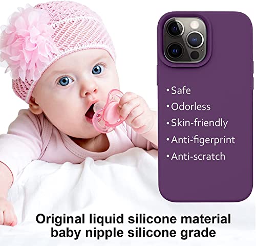 Image of MIDOS Back Cover Compatible with iPhone 14 Pro Max Case Liquid Silicone Full Protection Shock Proof Back Cover for iPhone 14 Pro Max (2022) 6.7 inch (Deep Purple)