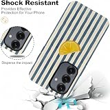 Xylota Magnetyczne etui do Samsung Galaxy S25 5G, letni wzór w paski niebieski estetyczny kolaż rysunek dziewczyna kompatybilne z MagSafe, silikonowe etui do Samsung S25, Lemon 02