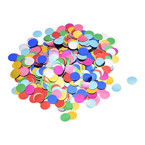 sourcing map Multicolored Confetti Metallic Foil Round Decor Scatter Confetti for Balloon Wedding Birthday Party Decorations,50g/1.8oz