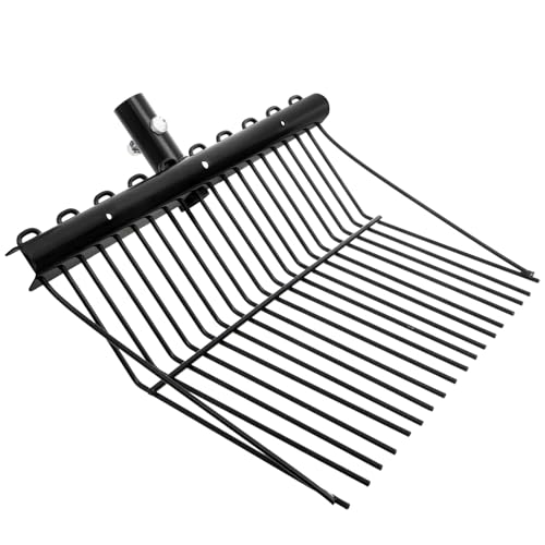 Cididu Pitch Manure Fork Head, Metal Pitch Fork for Garden, Durable Digging Fork Rake Head Replacement with Angled Tines, Stable Pitchforks Scoop for Mulch Horse Stall Picking up Hay Animal