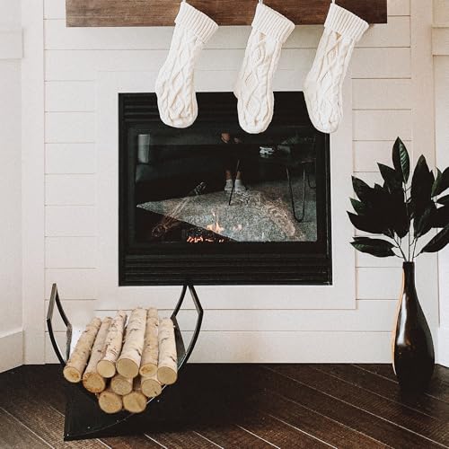 Prsildan 12 Pack White Birch Logs for Fake Fireplace Decorative Natural Birch Tree Branches Wood DIY Fire Logs Crafts for Indoor Outdoor Faux Fireplace Filler Decoration (0.8"-1.6" Dia)