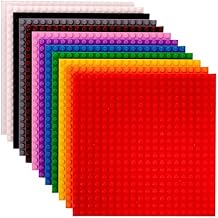 Strictly Briks Stackable Baseplates - 12 Pack Compatible with Lego & All Major Building Brick Brands, 6 x 6 in, Stackable Top & Bottom Sides with 20 x 20 Stud, Kids Gift, Rainbow