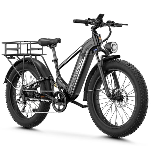 Image of M2 Pro Electric Bike for Adults, 1800W Peak Motor, 85-Mile Long Range | 26 inchx 4 inch Fat Tire Ebike, 48V 17.5Ah Battery Electric Mountain Bike, Dual Suspension, Dual Disc Brakes for Trails & Off-Road