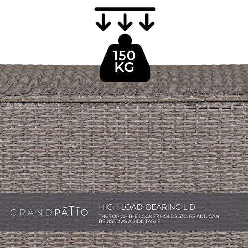 Grand patio Deck Box Outdoor 480L Large Storage Box with Lid Graden Furniture Storage Box Cushion Box with Smooth Wheels Easy to Move Storage Containers for Tools Pool Accessory Pillows -Light Brown 3 Grand patio Deck Box Outdoor 480L Large Storage Box with Lid Graden Furniture Storage Box Cushion Box with Smooth Wheels Easy to Move Storage Containers for Tools Pool Accessory Pillows -Light Brown - Image 3