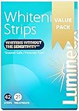 Luminox Teeth Whitening Strips - 21 Treatments, 42 White Strips - Lemieux Peroxide-Free Kit Natural Formula - Enamel-Safe Lumino Teeth Whitener - Sensitivity-Free Luminox Technology (Pack of 1)