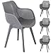 Produktbild Raburg Gartenstuhl 4er Set Jasper in Stein-GRAU, Design-Schalenstühle mit Armlehne, ergonomisch & perforiert, sehr stabil, bis 150 kg