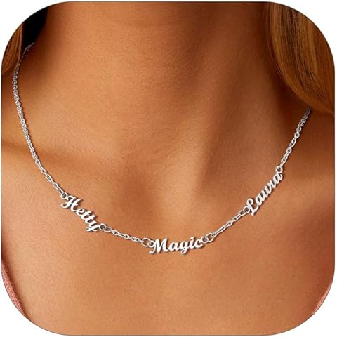 Custom4U Custom Name Necklace Personalized for Women Sterling Silver/14K Gold Plated Nameplate Necklaces Customized Jewelry Gifts for Birthday Anniversary