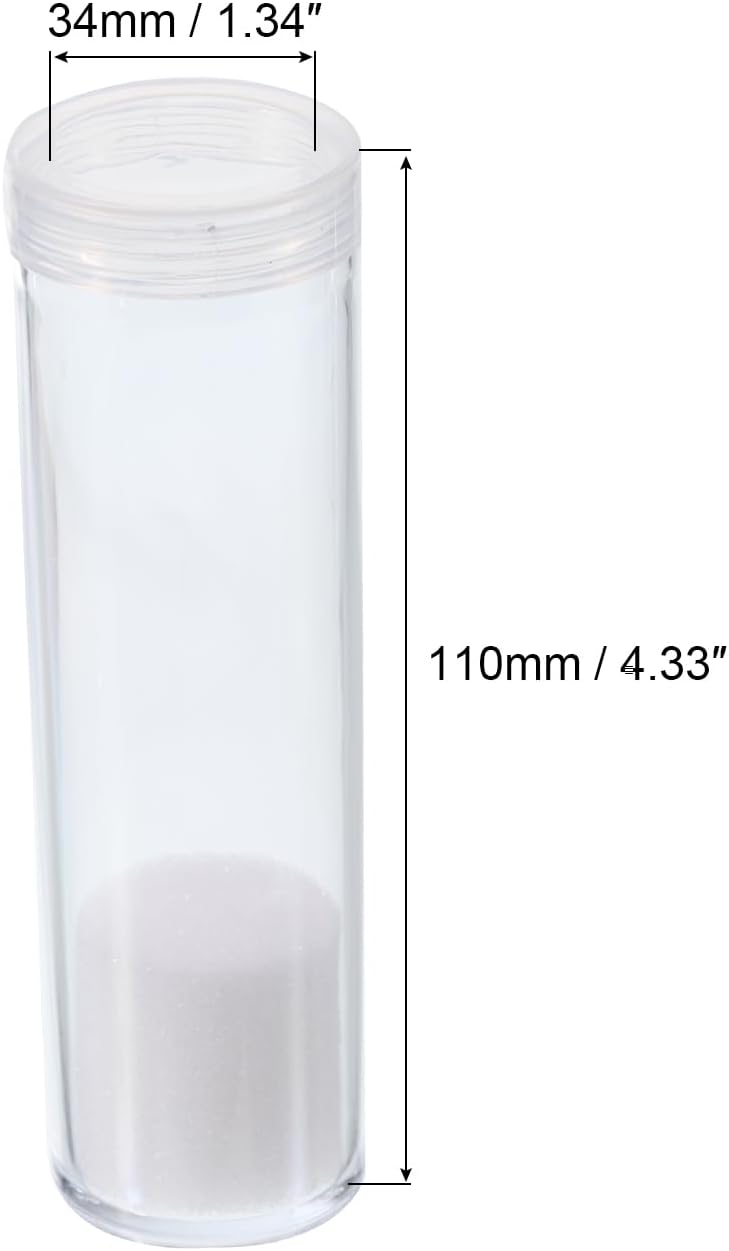 PATIKIL Round Coin Tubes Storage with Screw Lid Plastic Holders 6Pcs image 2