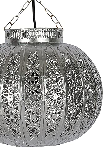 Orientalische Lampe Pendelleuchte Amestris Silber 24cm E27 Lampenfassung | Marokkanische Design Hängeleuchte Leuchte aus… – Bild 7