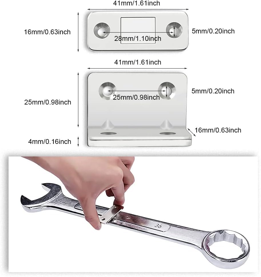 Nurven (2 Pcs) L - Shaped Magnetic Latch for Cabinet Doors - Ultra-Strong Cabinet Catch with Mounting Screws, Rust-Resistant Steel Housing β Secure Close Mechanism for Kitchen, Cabinets & Cupboars. 2