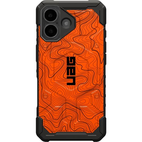 EGO TACTICAL UAG Urban Armor Gear Pathfinder case Compatible with MagSafe iPhone 17 [6.3" Screen] Limited Edition Print - Blaze Orange Topography