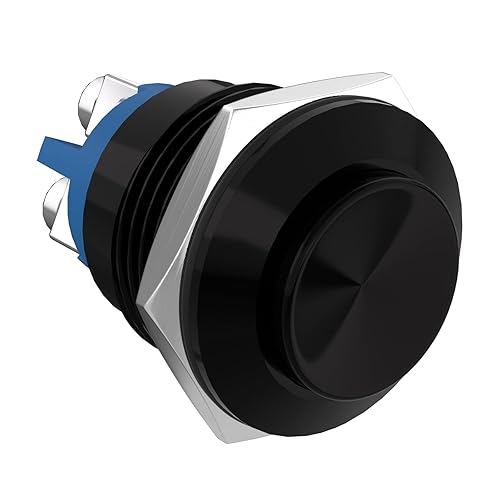 Miniatura 30 de STARELO Interruptor de botón momentáneo de 0.630 in, 5/8 pulgadas, alto redondo, 250 V, CA, 5 A, 12 V, 36 V, CC 2A, 1 NO SPST, carcasa de aluminio