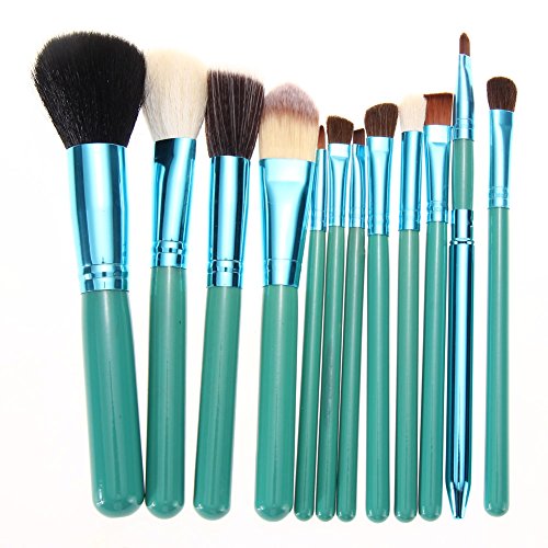 Preisvergleich Produktbild domybest 12 Kosmetik Make-up Pinsel Set Powder Concealer grün