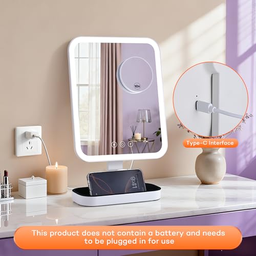 Espejo para maquillaje rectangular con luces 12x10 pulgadas miniatura 5