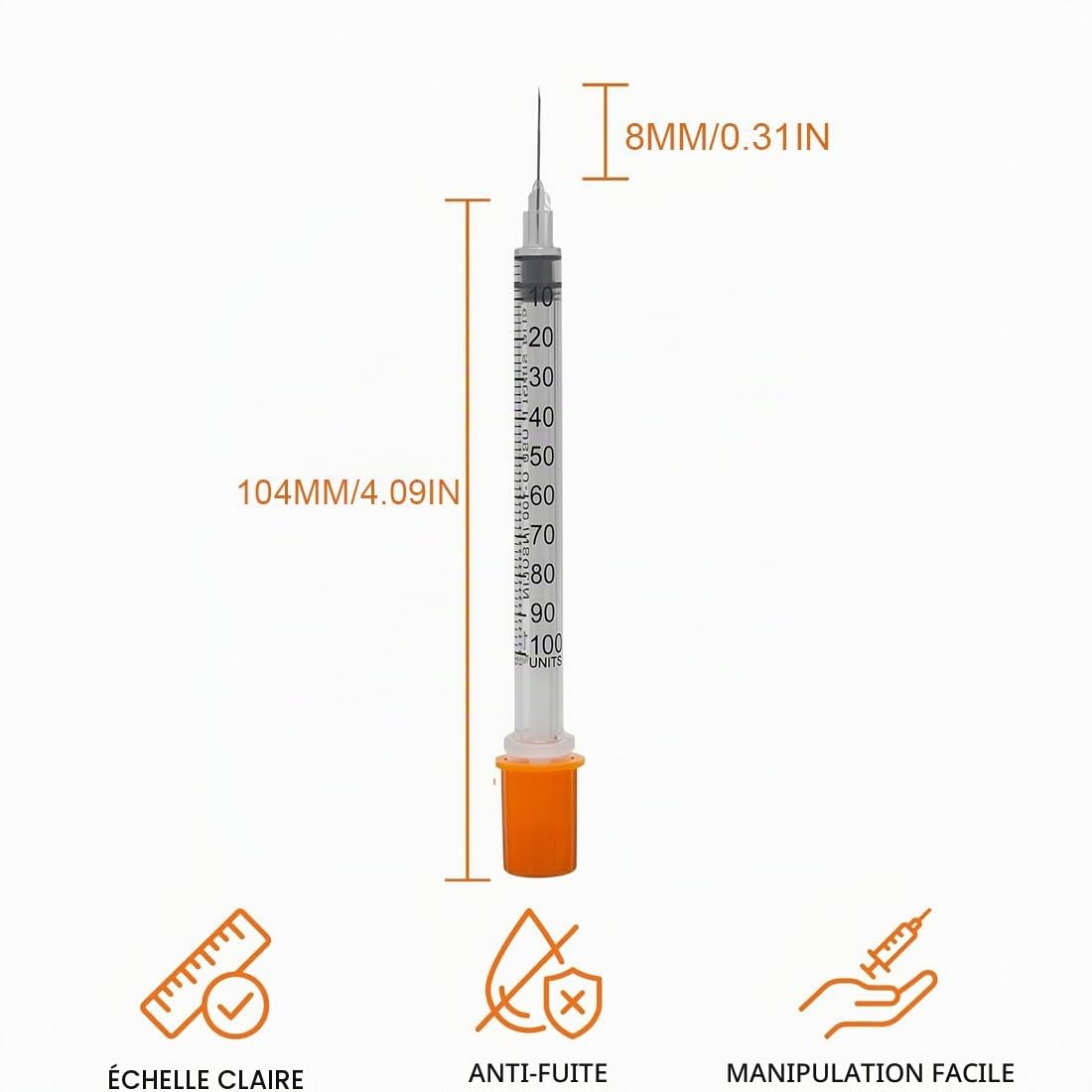 10 Pièces tubes en plastique de 1 ml(30 g x 8 mm), outils de mesure polyvalents, emballés individuellement