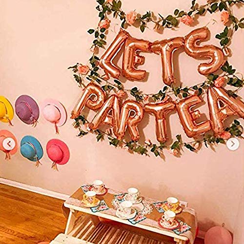 Laventy 2 Pcs Let's Par Tea Balloons Tea Party Birthday Banner Tea Party Decorations Lets Par-Tea Party Decor Par Tea Baby Shower Par Tea First Birthday Decoration Par Tea 2Nd Birthday Banner #TOP6