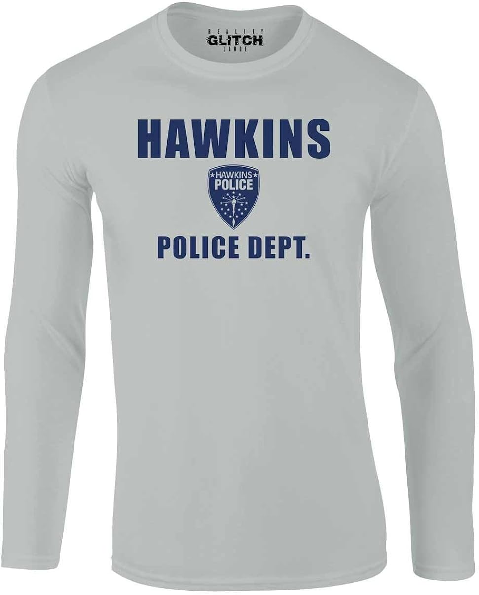 Reality Glitch Men's Hawkins Police Department Long Sleeve T-Shirt : Amazon.ca: Clothing, Shoes 