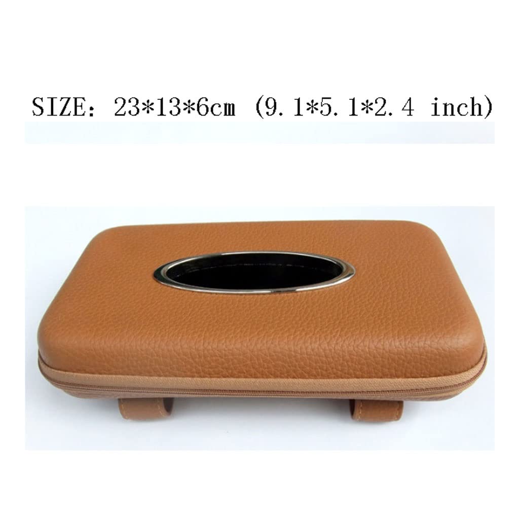 Uchwyty na chusteczki, samochodowe etui na chusteczki, skórzane etui na chusteczki z mikrofibry do pojazdu, pudełka Hangitissue na uchwyt na osłonę samochodową/brązowy/a(Beige)