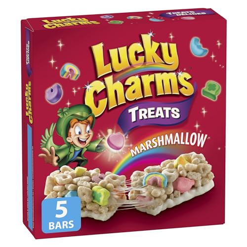 Lucky Charms Cereal Treats Bars with Marshmallows, Package of 5 Bars