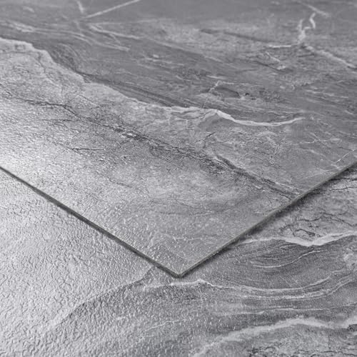 Dalle PVC autocollante marbre gris foncé | Sol adhésif étanche pour relooker la cuisine